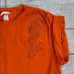 H&M Orange Short Cap Sleeve Top with Embroidered Accents Photo 2