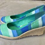 Soft Style Shoes Women Size 6.5 Medium 3 Inch Wedge Heel Hush Puppies Company Blue Photo 3