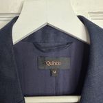 Quince European Linen Structure Blazer Navy Blue One Button W1938 Sz M Photo 2