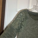 Hannah Green Knit Lace Accent Long Sleeve Blouse L Size L Photo 4