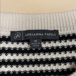 Adrianna Papell  Women’s Knit Striped Black Cream Button-Up Sleeveless Cardigan Photo 5