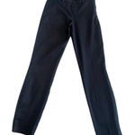 H&M  Dress Pants Womens Size 2 Black Slim Straight Ankle Stretch Belt Loops Zip Photo 0