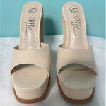 SO  ME Women's‎ Ivory Danika Sandal Size 7 Y2K Chunky Platform Slip On S-407 Photo 0