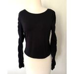 Athleta Black All Around Ruched Stretchy Long Sleeve Boat Neck Pullover Top Sz S Photo 1