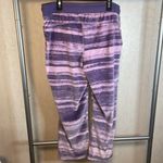 Cozy Casual Striped Velour Lounge Pants Purple Lavender‎ Drawstring Waist Comfortable Photo 1