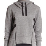 Alo Yoga  Gray Athletic Hoodie Mesh Stripe Athleisure Workout Sweatshirt Size M Photo 0