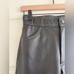 ZARA  Women’s Faux Leather Brown Stitching Pants Size XS Photo 2