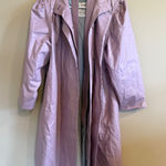 London Fog Womens Lilac Metallic Rain Trench Coat Size 10 Regular Photo 0