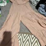 Selfie Leslie  STRAPLESS WIDE LEG JUMPSUIT NUDE PINK Small Photo 5