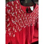 Susan Bristol Vintage  Embroidered Red Floral Knit Sweater Top Feminine Cottage Photo 2