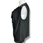 Harper 241 Womens Blouse Shirt Top Drape Neck Chain Accent Stretch Black 2X Photo 3