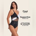 Leonisa  Contrast Detail One Piece Swimsuit with‎ Slimming Compression Size S Photo 9