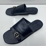 Free People Mila Minimal Flat Sandal Black Leather size 7 NEW Photo 2