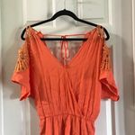 Peppermint  Orange V Neck Cold Shoulder Dress S Photo 1