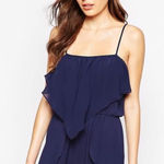 BCBGeneration BCBG Generation Spaghetti Straps Ruffled Romper Playsuit in Blue / Navy Photo 0