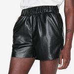ANINE BING Vegan Leather Sofia High Rise Black Shorts Size Small Photo 0
