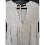 ZARA Small White Eyelet Mini Dress Romper Pockets Photo 5