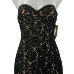 Tobi NEW Black Floral Lace Strapless Sweetheart Sleeveless Mini Sheath Dress L Photo 0