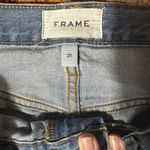 Frame  LE JANE CROP Jeans High Rise Straight Fray Hem Tagged 31 (34x26) Denim Photo 2