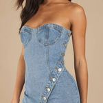 Forever 21  Blue Denim Strapless Dress Photo 0