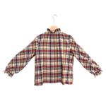 Ba&sh  Womens Medium Betsy Ruffled Plaid Button Down Shirt Beige Multi Check Fall Photo 4