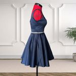 Dancing Queen Blue Prom Homecoming Dress with Sparkling Waist Style 9504 Size XS Photo 4