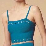 Sandro  paris sparks knit crop top in blue blue turquoise in size 2 Photo 0