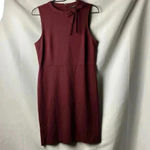 Ann Taylor FACTOR WOMENS SIZE 10PETITE WINE ALINE SLEEVELESS DRESS BOW ACCENT Photo 2