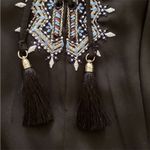 White House | Black Market 10 Romper Shorts WHBM Boho Embroidered Tassel Kimono Photo 3