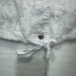 Lark Lane Women’s White Sheer Lace Button Photo 2