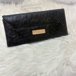 NAPOLEON PERDIS Black Ostrich Style Envelope Clutch Bag Photo 2