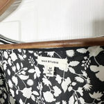 Max Studio Size M Ruffle Neckline White Black Floral Print Midi Dress Tiered Photo 3