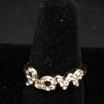 Romeo + Juliet Couture New Dainty Gold & Crystal love script ring size 8 Photo 0