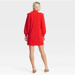 Who What Wear  Red Long Sleeve Ruffled Mock Neck Sweater Dress Size L Photo 1