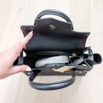 Michael Kors Satchel Black Carmen Medium Belted Flap Saffiano Leather Purse Photo 6