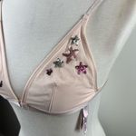 Victoria's Secret  Pink Mesh Bralette Sequin Star & Script Detail Front Clasp S Photo 1