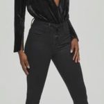 Good American Velvet Wrap Long Sleeve Bodysuit Top Photo 0