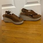 Timberland NEW BROWN LEATHER COMFORT WEDGE PLATFORM SANDALS SIZE 7 Photo 8