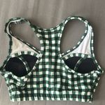 ALBION FIT Albion Green White Check Pattern Racerback Sports Bra Size Small Photo 2