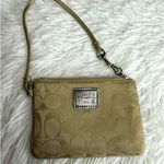 Coach Poppy Tan Signature Canvas Wristlet Photo 0