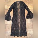 Polly & Esther Black Lace Robe/Cardigan with Bell Sleeves Photo 9