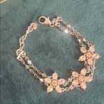 Brighton Vintage Flower of Dreams Floral Crystal Silver Tone Bracelet Retired Photo 8