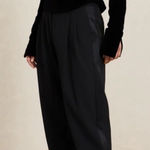 ALC Frank ALC Paperbag Waist Pleated High Rise Wide Leg Black Trousers EUC Size 2 Photo 0