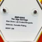 Bomb Party Earrings RBP4966 “The Inga Earrings” Lab Grown Morganite Hematite NWT Silver Photo 2