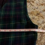 Liz Claiborne Vintage Liz Sport Vest Womens 8 M Green Plaid 5 Button Tartan Lined Scottish Photo 6