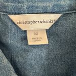 Christopher & Banks  Denim Embroidered Button Up Shirt Polar Bear Snow Teacher Photo 2