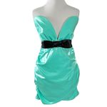 Revolve Superdown Lexi Sweetheart Mini Dress in Teal Size XS NWT Mermaid Blue Bow Photo 6