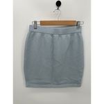 St. John  Collection Knit Mini Skirt Women Size 8 Sky Blue Short Stretch Pull On Photo 1