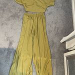 Miou Muse Two Piece Satin Set Yellow Size M Photo 2