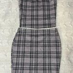 Live Fabulously Matching Purple Plaid Top & Skirt Set Size M Photo 0